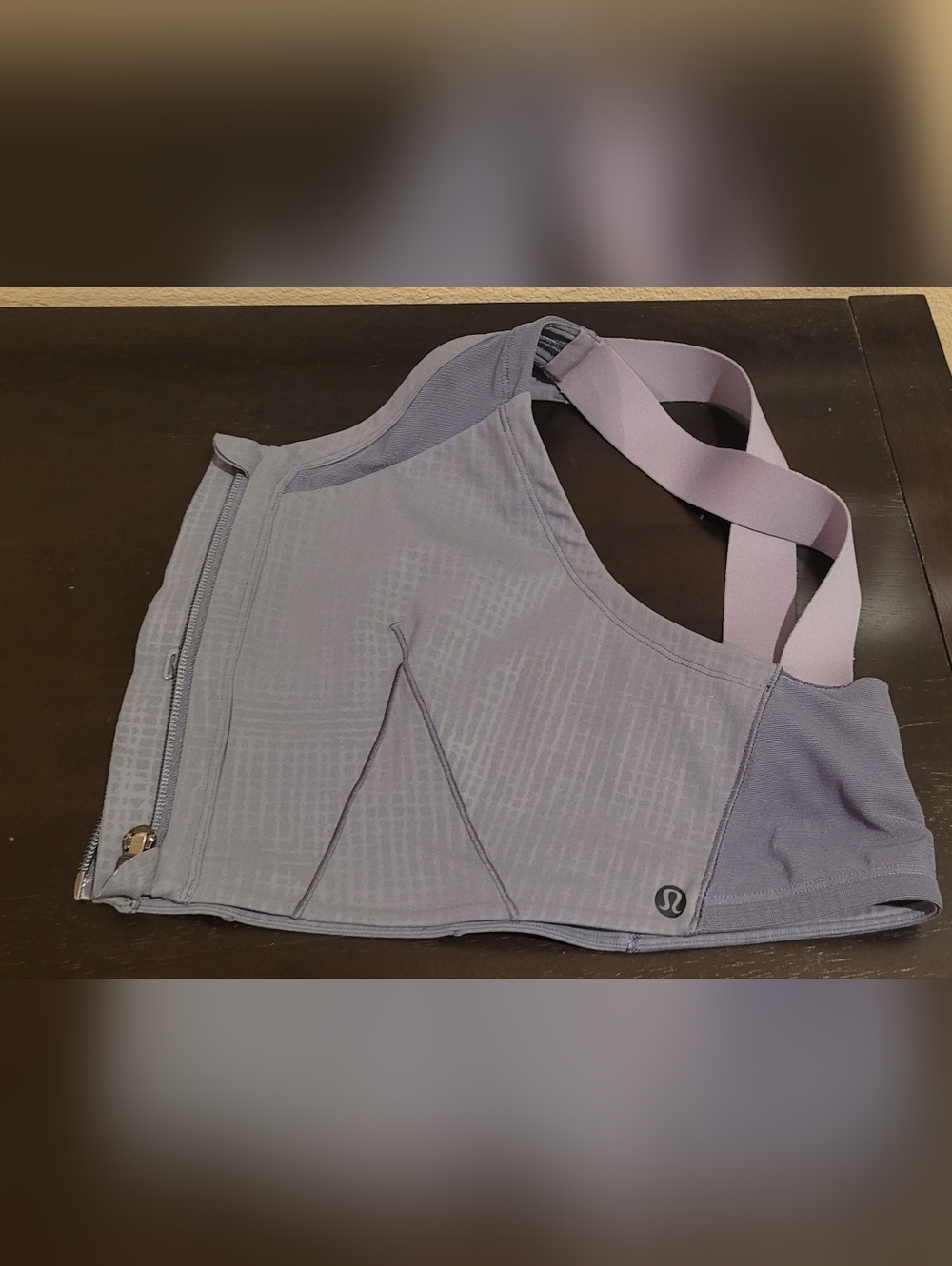 Lululemon Lab Front-Zip Light Gray Sports Bra Size 6 - Picture 5 of 7